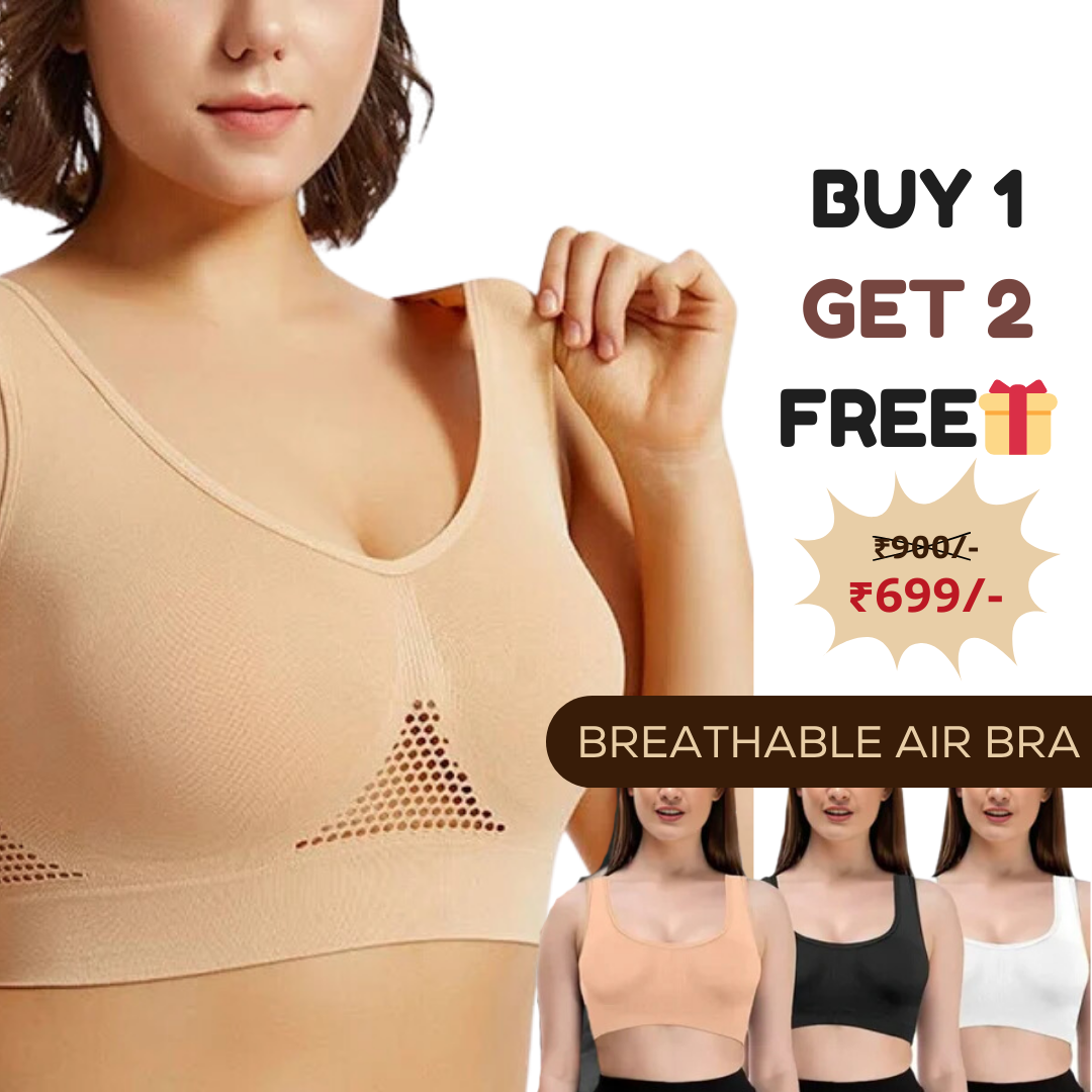 Women's Cotton Solid Air Bra ( BUY 1 GET 2 FREEš„)